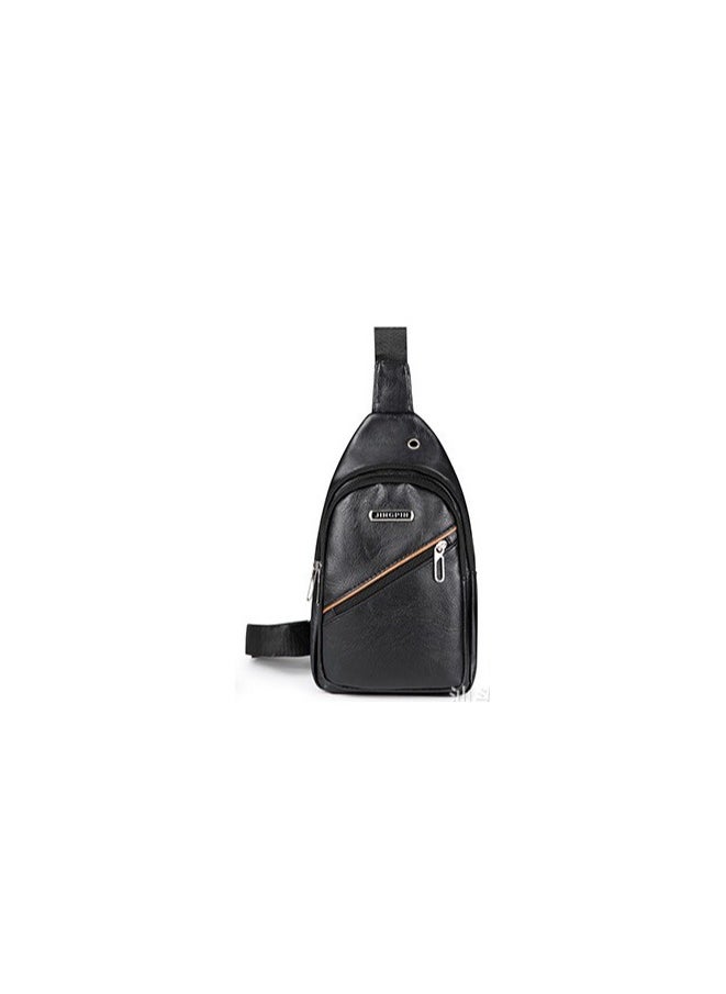 Kiffiyeh Trendy Men's PU Soft Leather Sling Bag Crossbody Bag, Fit 9.7" IPAD, Perfect For Casual, Hiking Walking Travel, Cycling And Outgoing.  - Image 1