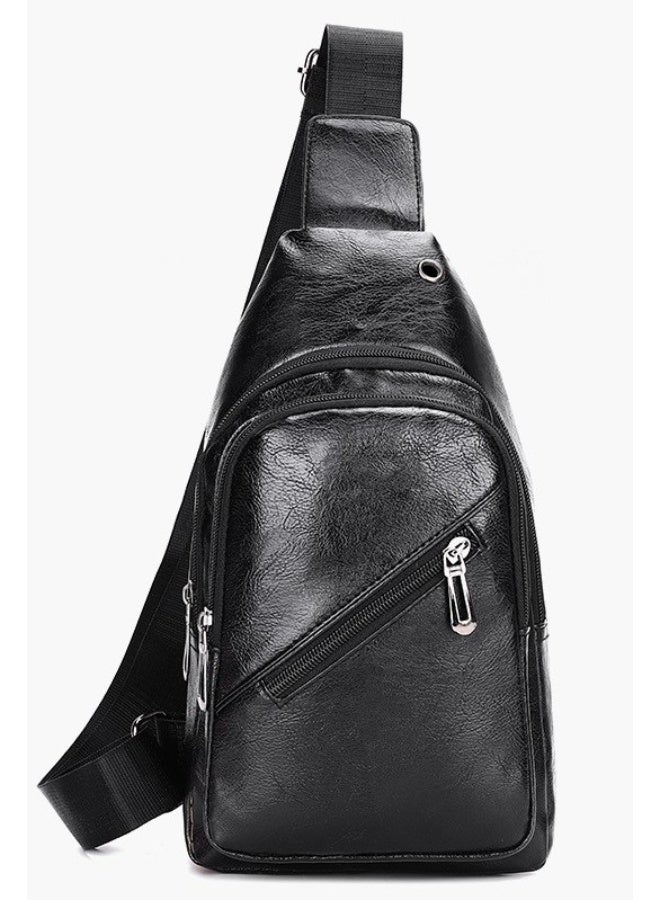 كيفية حقيبة كروس بودي عصرية للرجال مصنوعة من الجلد الناعم من البولي يوريثان، تناسب جهاز آيباد مقاس 9.7 بوصة، مثالية للارتداء في الهواء الطلق والمشي لمسافات طويلة والسفر وركوب الدراجات والخروج. - Image 1