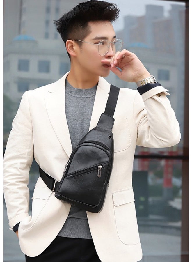 كيفية حقيبة كروس بودي عصرية للرجال مصنوعة من الجلد الناعم من البولي يوريثان، تناسب جهاز آيباد مقاس 9.7 بوصة، مثالية للارتداء في الهواء الطلق والمشي لمسافات طويلة والسفر وركوب الدراجات والخروج. - Image 2