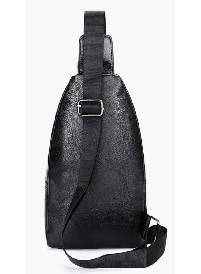 كيفية حقيبة كروس بودي عصرية للرجال مصنوعة من الجلد الناعم من البولي يوريثان، تناسب جهاز آيباد مقاس 9.7 بوصة، مثالية للارتداء في الهواء الطلق والمشي لمسافات طويلة والسفر وركوب الدراجات والخروج. - Image 4