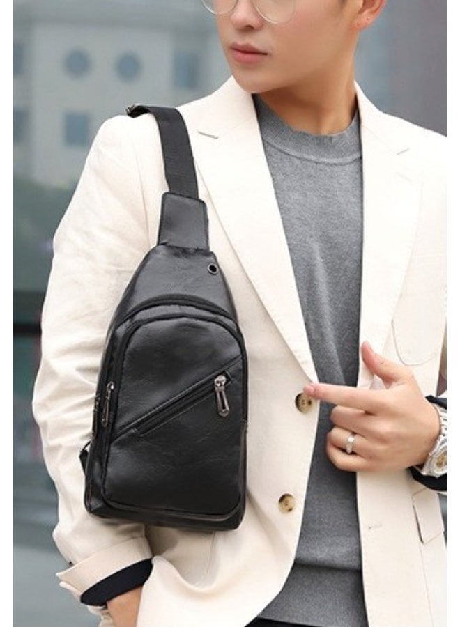 كيفية حقيبة كروس بودي عصرية للرجال مصنوعة من الجلد الناعم من البولي يوريثان، تناسب جهاز آيباد مقاس 9.7 بوصة، مثالية للارتداء في الهواء الطلق والمشي لمسافات طويلة والسفر وركوب الدراجات والخروج. - Image 3