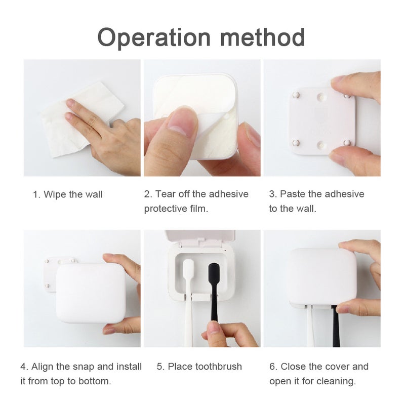 Toothbrush Sterilizer UV Light Punch-free Toothbrush Holder USB Charging Tooth Brush Sterilizer Box - Image 3