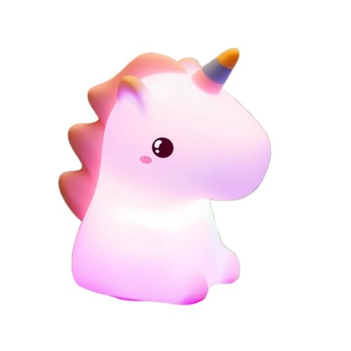 HUMAIZAR Cute Unicorn Silicone LED Night Lamp – Soft Touch Kids Bedside Light for Girls Room, Nursery, Baby Sleep Lamp & Aesthetic Bedroom Decor - Image 2