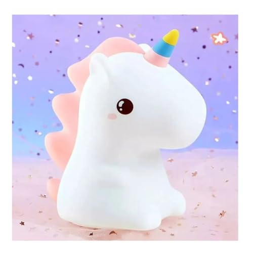 HUMAIZAR Cute Unicorn Silicone LED Night Lamp – Soft Touch Kids Bedside Light for Girls Room, Nursery, Baby Sleep Lamp & Aesthetic Bedroom Decor - Image 1