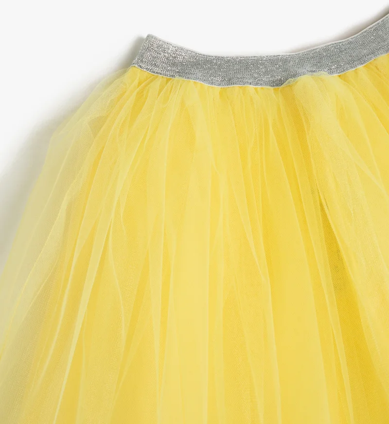 كوتون Cotton Tutu Skirt with Elastic Waist and Layered Lining