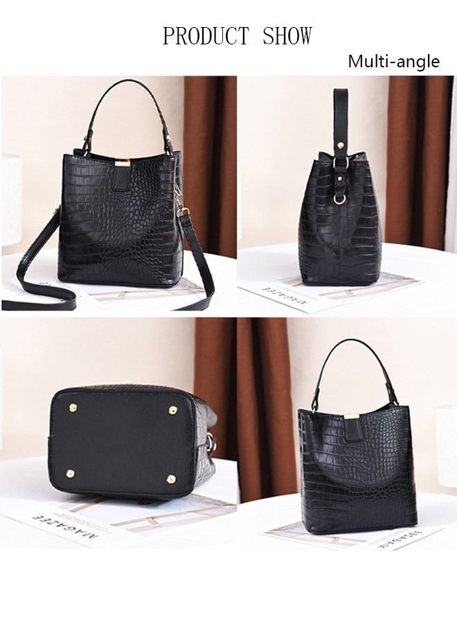 DUNISO Bucket Bags and Purses For Women Hobo and Shoulder Handbags with 2 Detachable Straps Womens Elegant Crossbody Bags with Large Capacity Gift for Mother Girl Friend Wife Black  - Image 5