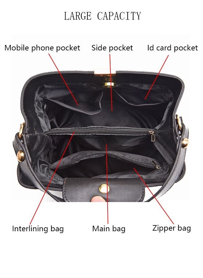 DUNISO Bucket Bags and Purses For Women Hobo and Shoulder Handbags with 2 Detachable Straps Womens Elegant Crossbody Bags with Large Capacity Gift for Mother Girl Friend Wife Black  - Image 3