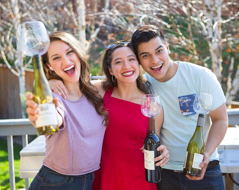 Guzzle Buddy 2GO Unbreakable Tritan Plastic Wine Bottle Glass, It Turns Your Bottle Into Your Glass, Real Women - Image 2