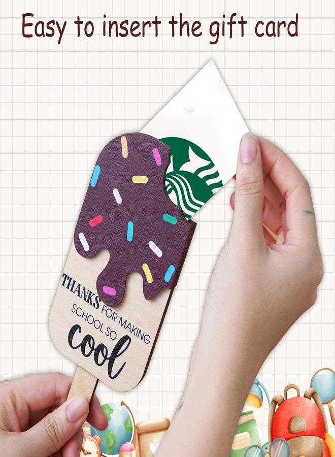 KATINAT Ice Cream Teacher Appreciation Gift Card Holder, Teacher Appreciation Gifts for Women, 5-Layered Wooden Thank You Gift Card Holders, End of Year Preschool Middle School High School Back to School - Image 4