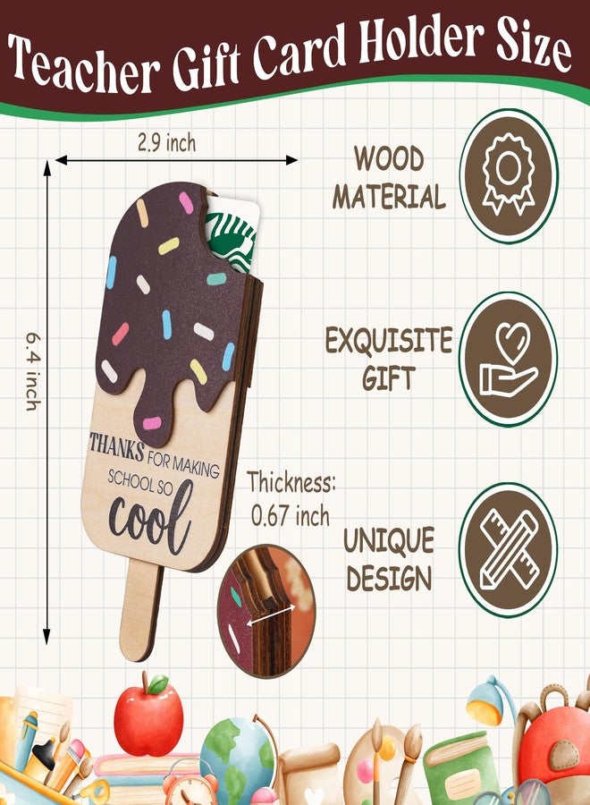 KATINAT Ice Cream Teacher Appreciation Gift Card Holder, Teacher Appreciation Gifts for Women, 5-Layered Wooden Thank You Gift Card Holders, End of Year Preschool Middle School High School Back to School - Image 2