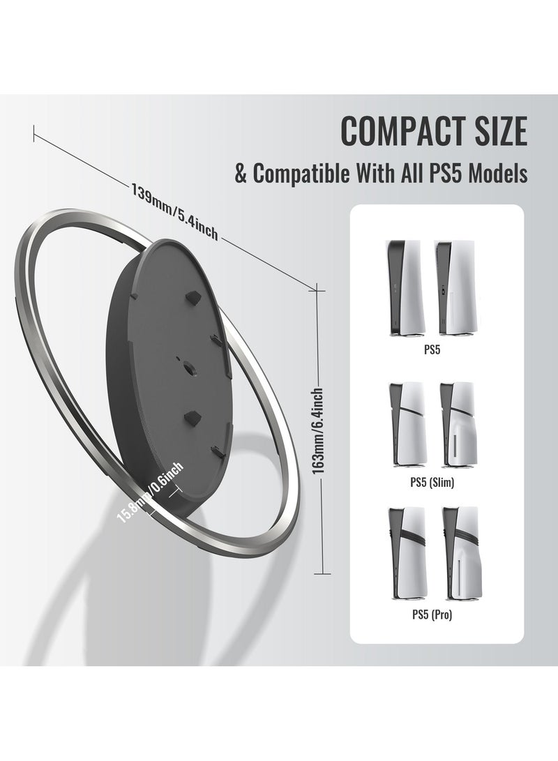 Game Console Docking Stand for PS5 Pro/Slim Game Console Upright Stand for PS5 Console All Series Universal (Silver) - Image 2