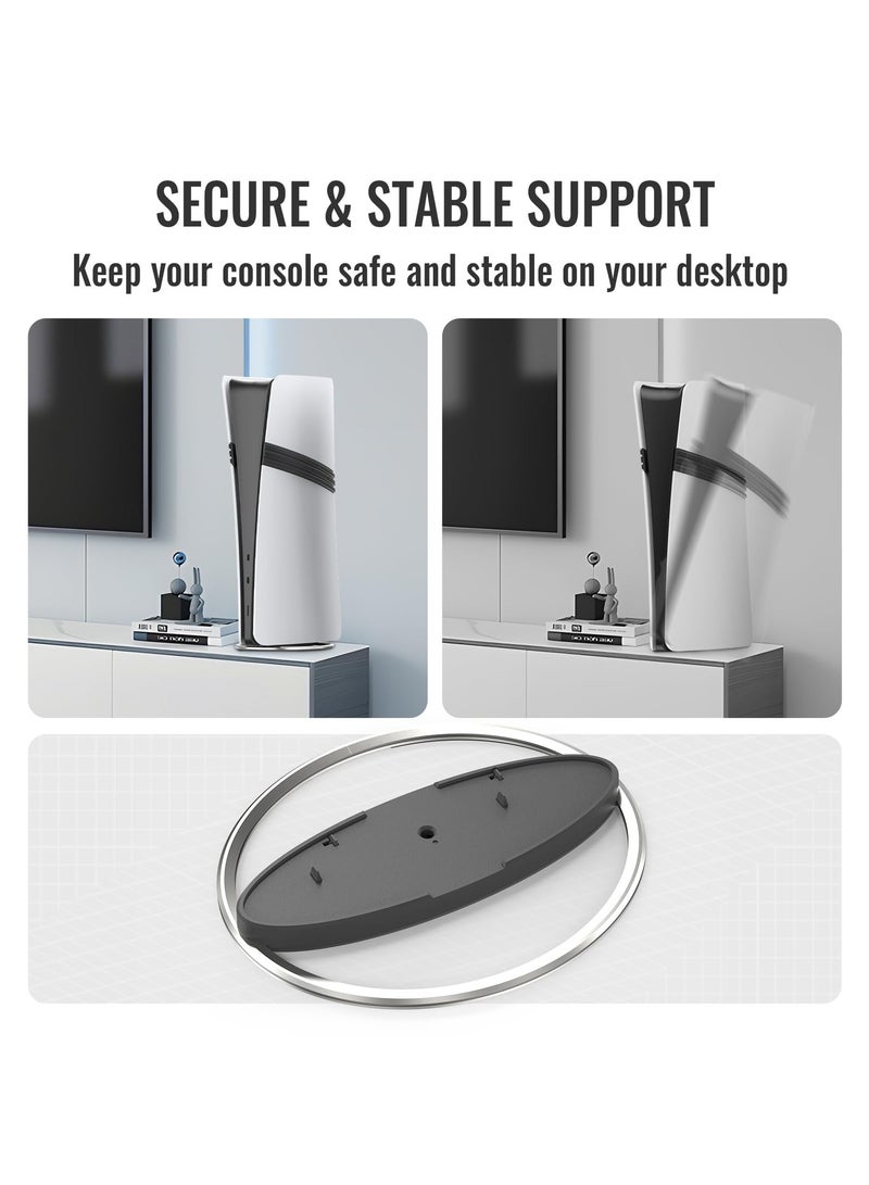 Game Console Docking Stand for PS5 Pro/Slim Game Console Upright Stand for PS5 Console All Series Universal (Silver) - Image 3