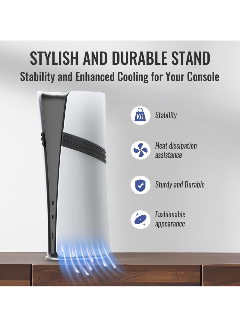 Game Console Docking Stand for PS5 Pro/Slim Game Console Upright Stand for PS5 Console All Series Universal (Silver) - Image 4