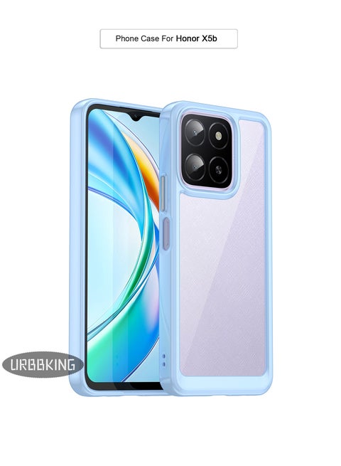 Non Yellowing Drop Protection Thin Flexible Silicone TPU Shockproof Protective Slim Fit Phone Cover For Honor X5b Blue