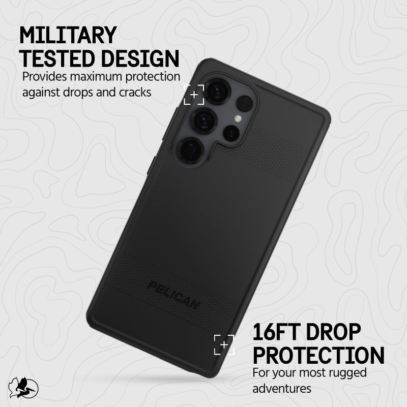 Pelican Protector Samsung Galaxy S25 Ultra Case [Magnetic and Wireless Charging] Rugged Phone Cover w/ 16ft Military-Grade Drop Protection - Heavy Duty Case for Samsung Galaxy S25 Ultra 6.9" - Black - Image 3