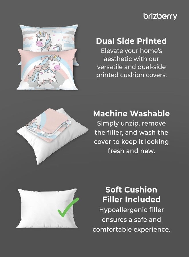 Brizberry® Kids Pillow Cushion with Super Soft Fabric | Animal & Cartoon Prints | 12x18 inches (Design 19) - Image 3