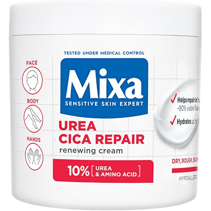 mixa Body Cream, Urea Cica Repair Renewing Cream For Dry Rough Skin 400ml - Image 1