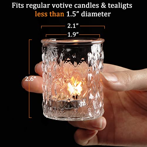 NITIME 12pcs Votive Candle Holders, Clear Glass Candle Holder in Bulk, Tealight Candle Holder for Wedding Decor, Table Centerpiece, Home Decor and Holiday Decor - Image 2
