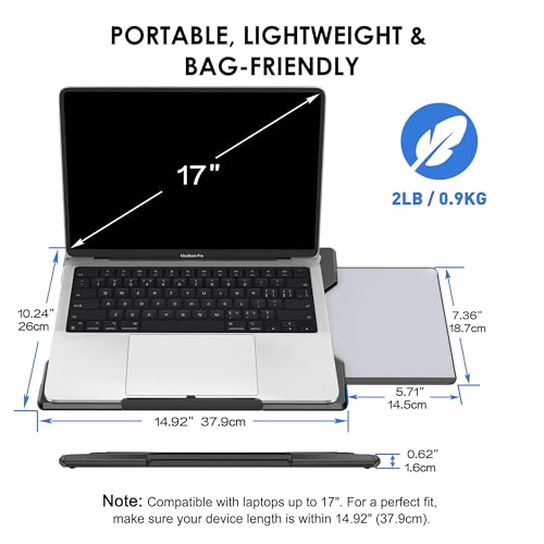 DeskLogics Laptop Lap Desk for Bed & Couch, Portable Laptop Lap Pad with Retractable Left/Right Mouse Pad, Stable & Comfortable Lap Tray for Sofa, Travel, Writing & Home Office - Image 5