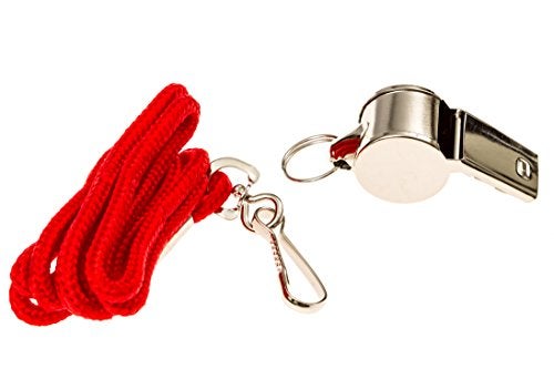 BLARIX Lifeguard Metal Whistle Best Whistles for Coach Referee (Metal and Red) - Image 1