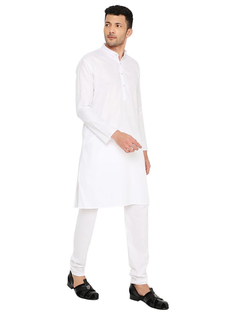 Maharaja Magic Cotton Regular Fit, Full Sleeve Kurta Pajama Set in White for Men [MSKP1101-40] - Image 5