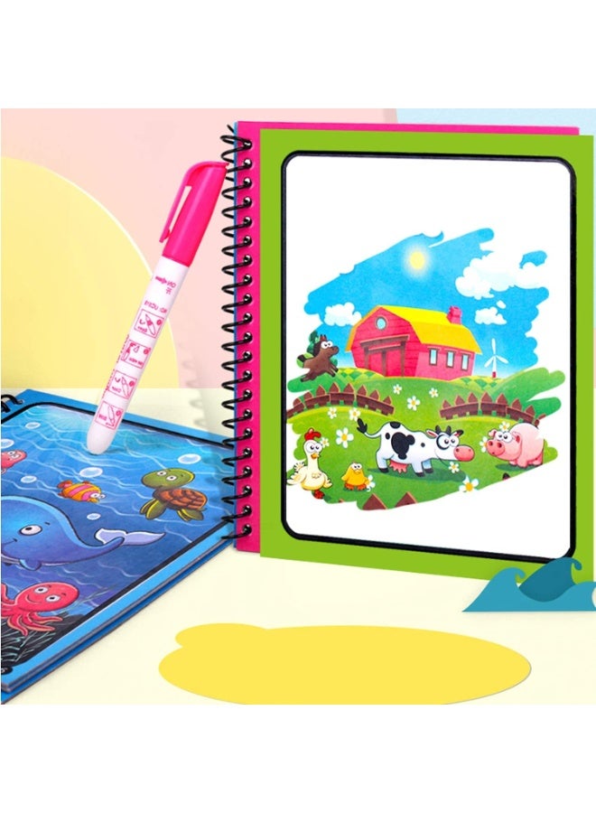Beauenty Magic Water Book, Water Coloring Book, Doodling Paint with Water Magic Pen Painting Board For Children Education Drawing Toy - Image 5