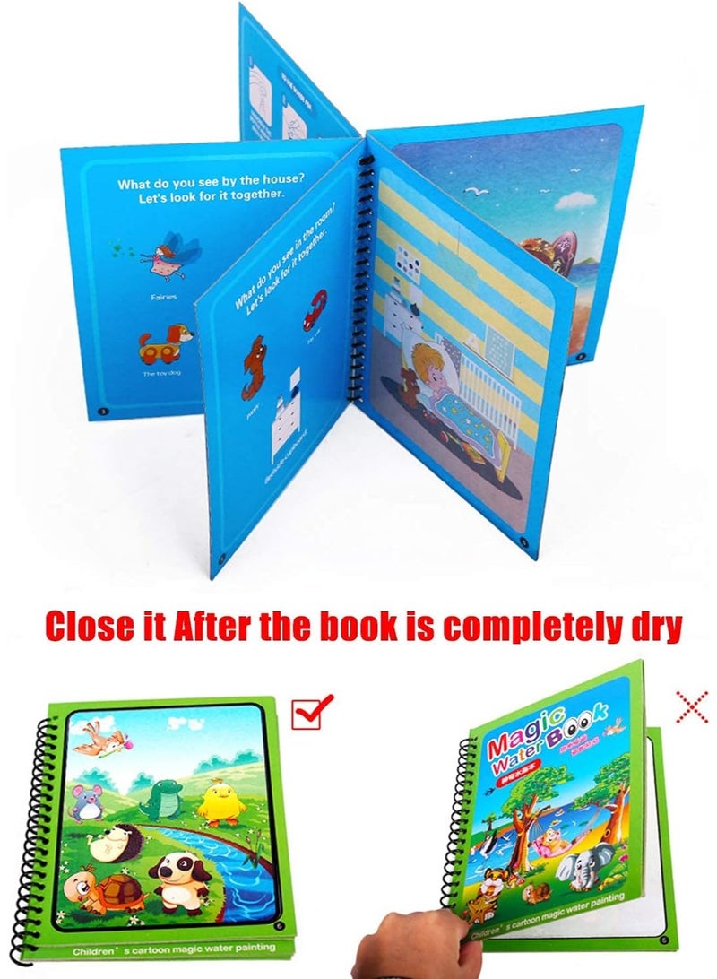 Beauenty Magic Water Book, Water Coloring Book, Doodling Paint with Water Magic Pen Painting Board For Children Education Drawing Toy - Image 2