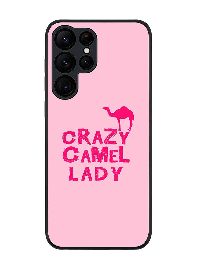 Stylizedd Rugged Black edge case for Samsung Galaxy S22 Ultra 5G Slim fit Soft Case Flexible Rubber Edges Anti Drop TPU Gel Thin Cover - Crazy Camel Lady - Image 1