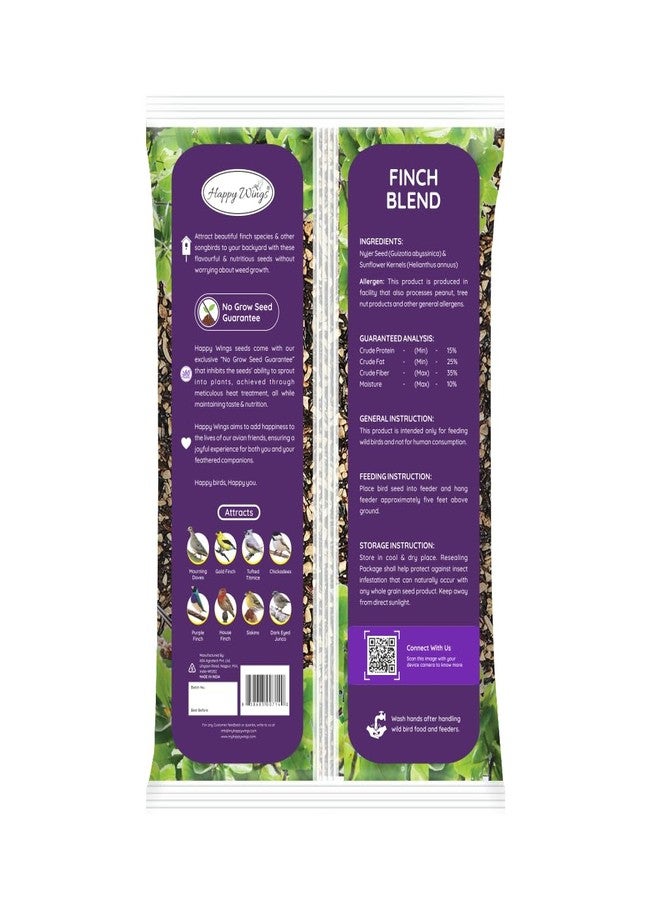 Happy Wings Finch Blend Bird Food - Mix of Sunflower Hearts/Kernels and Nyjer, 5 Pounds - No Grow Seed - For Wild Birds - Image 3
