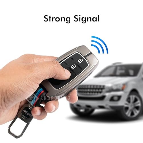 SHOPOFLUX Metal Key Cover Pack 2 Compatible with Toyota Fortuner | Fortuner Legender | Innova Hycross | Invicto 3 Button Smart Key - Black - Image 3