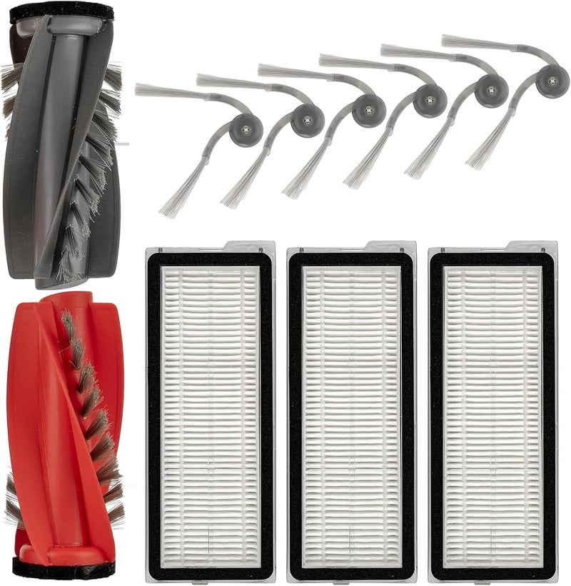 CHAIN PEAK (10 Pack) Q Revo Curv Replacement Accessories Kit Compatible with Roborock Q Revo Curv, Q Revo Edge Robot Vacuum Cleaner Parts, 1 Main Brush, 3 HEPA Filters, 6 Side Brush - Image 1