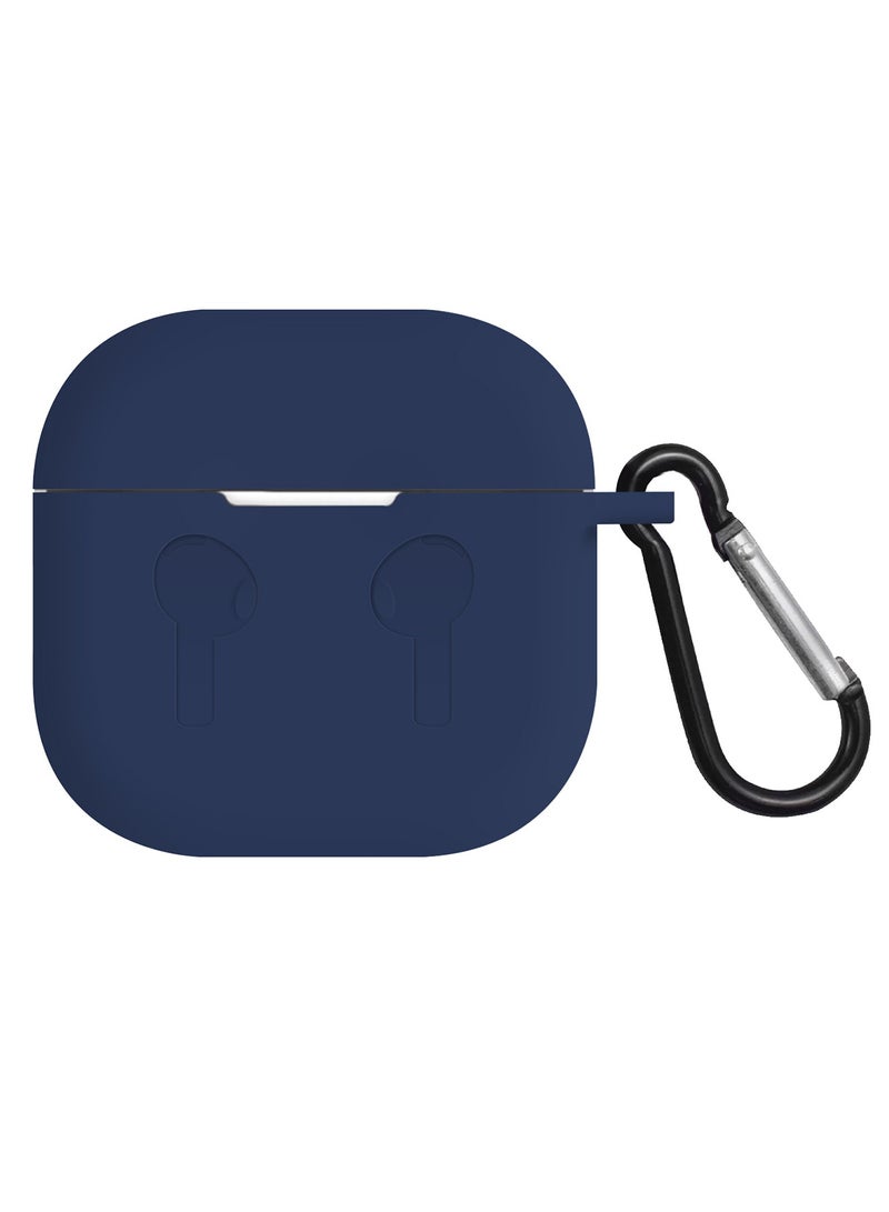 CATANES ( for Airpods 4 2024 ) Case Soft Silicone Elegant Cover with Keychain / Midnight Blue Color - Image 1