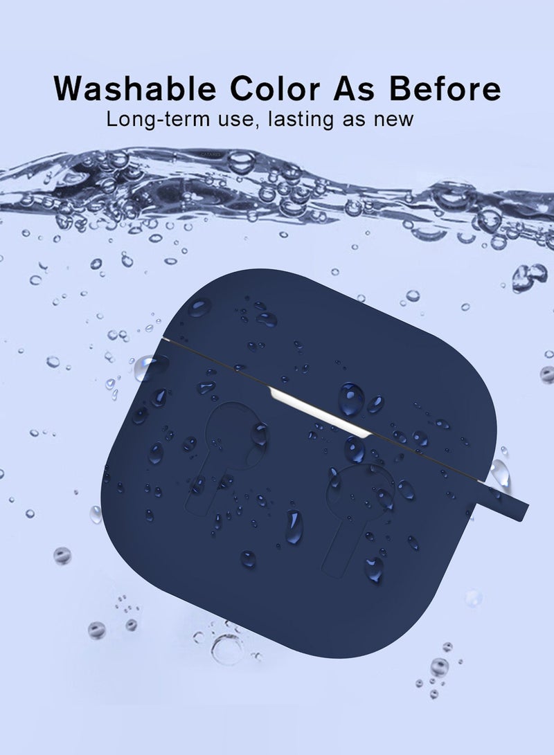 CATANES ( for Airpods 4 2024 ) Case Soft Silicone Elegant Cover with Keychain / Midnight Blue Color - Image 5