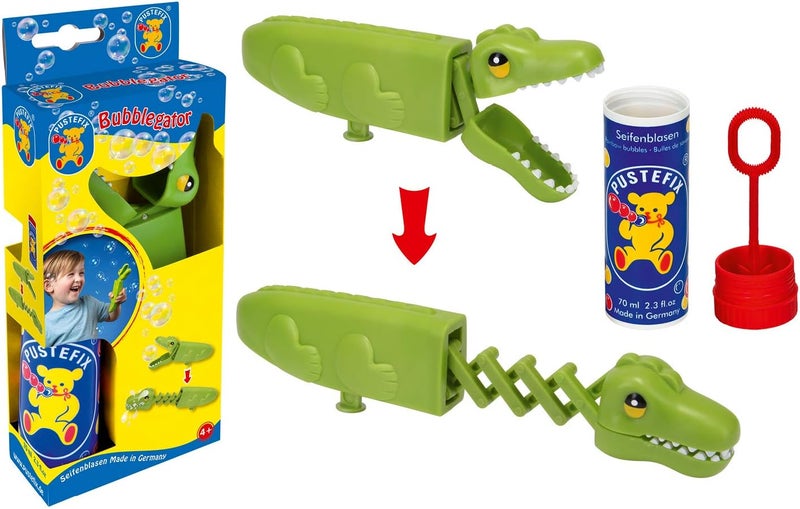 Pustefix Bubblegator I 70 ml Soap Bubble Water I Bubbles Made in Germany I Aligator Soap Bubbles Toy for Children's Birthday, Summer Party, Wedding & as a Guest Gift I Fun for Children and Adults - Image 1