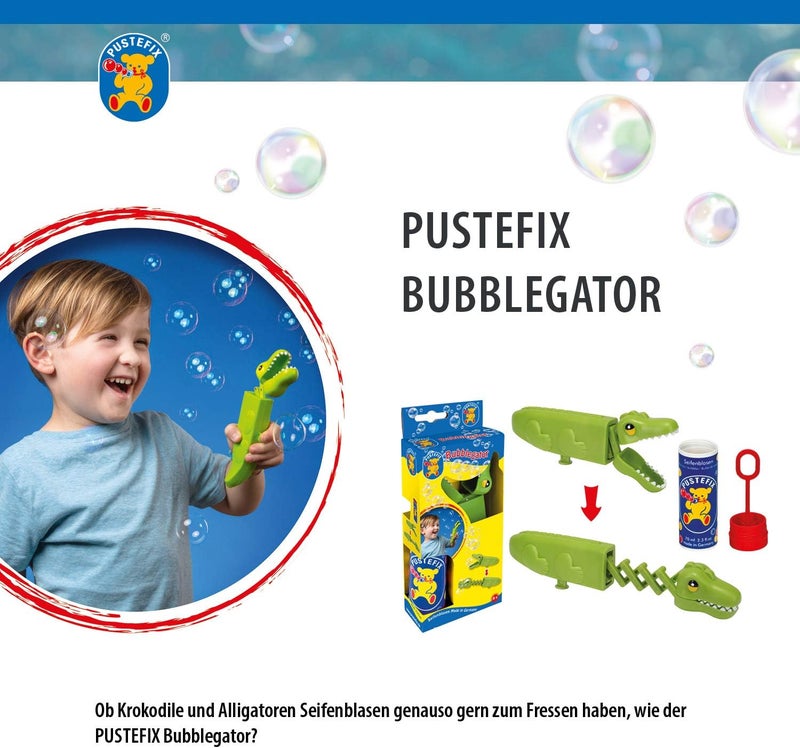 Pustefix Bubblegator I 70 ml Soap Bubble Water I Bubbles Made in Germany I Aligator Soap Bubbles Toy for Children's Birthday, Summer Party, Wedding & as a Guest Gift I Fun for Children and Adults - Image 3