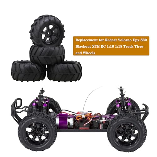 lovermusic 4PCS 116 RC Crawler Truck Off Roader Rubber Tires and Rims 335x165inch Rock Climbing Tires - Image 5