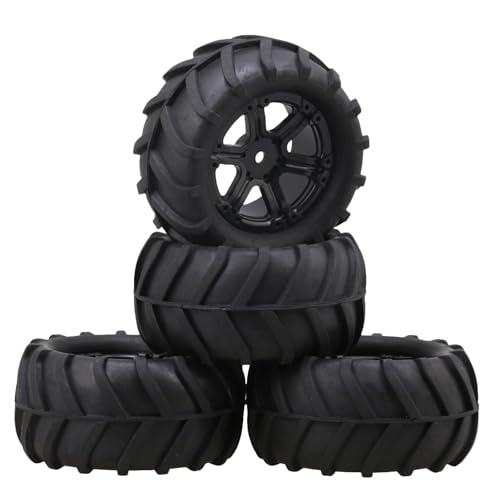 lovermusic 4PCS 116 RC Crawler Truck Off Roader Rubber Tires and Rims 335x165inch Rock Climbing Tires - Image 1