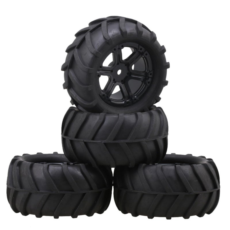 lovermusic 4PCS 116 RC Crawler Truck Off Roader Rubber Tires and Rims 335x165inch Rock Climbing Tires - Image 3