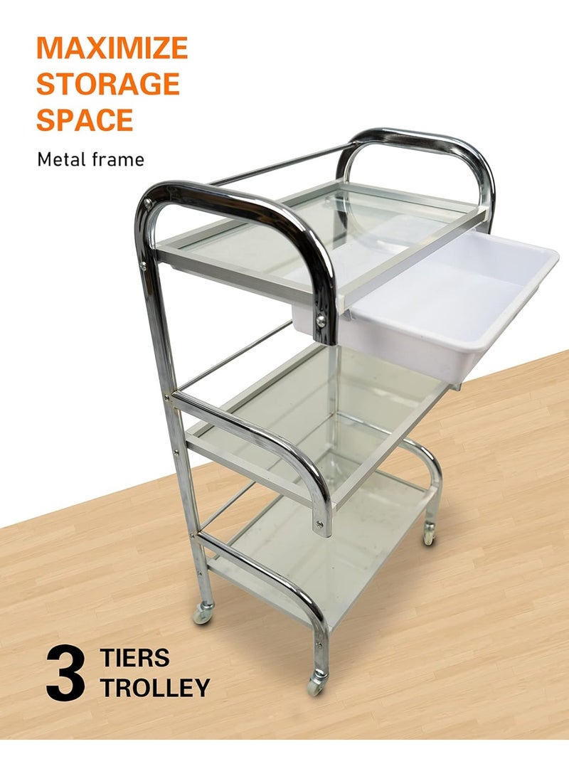 Meishida Shelves Trolley Cart with Tray for Salon & Spa, Beauty Facial Clinic and Personal Use Equipment Furniture  - Image 2
