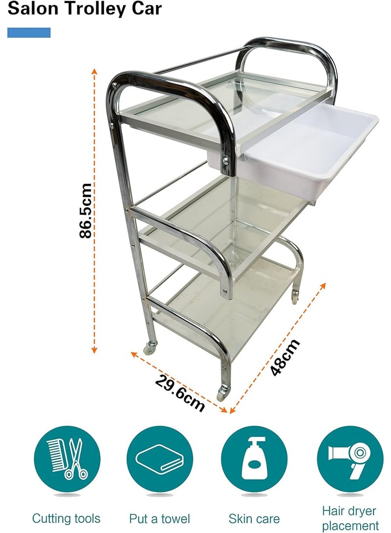 Meishida Shelves Trolley Cart with Tray for Salon & Spa, Beauty Facial Clinic and Personal Use Equipment Furniture  - Image 3