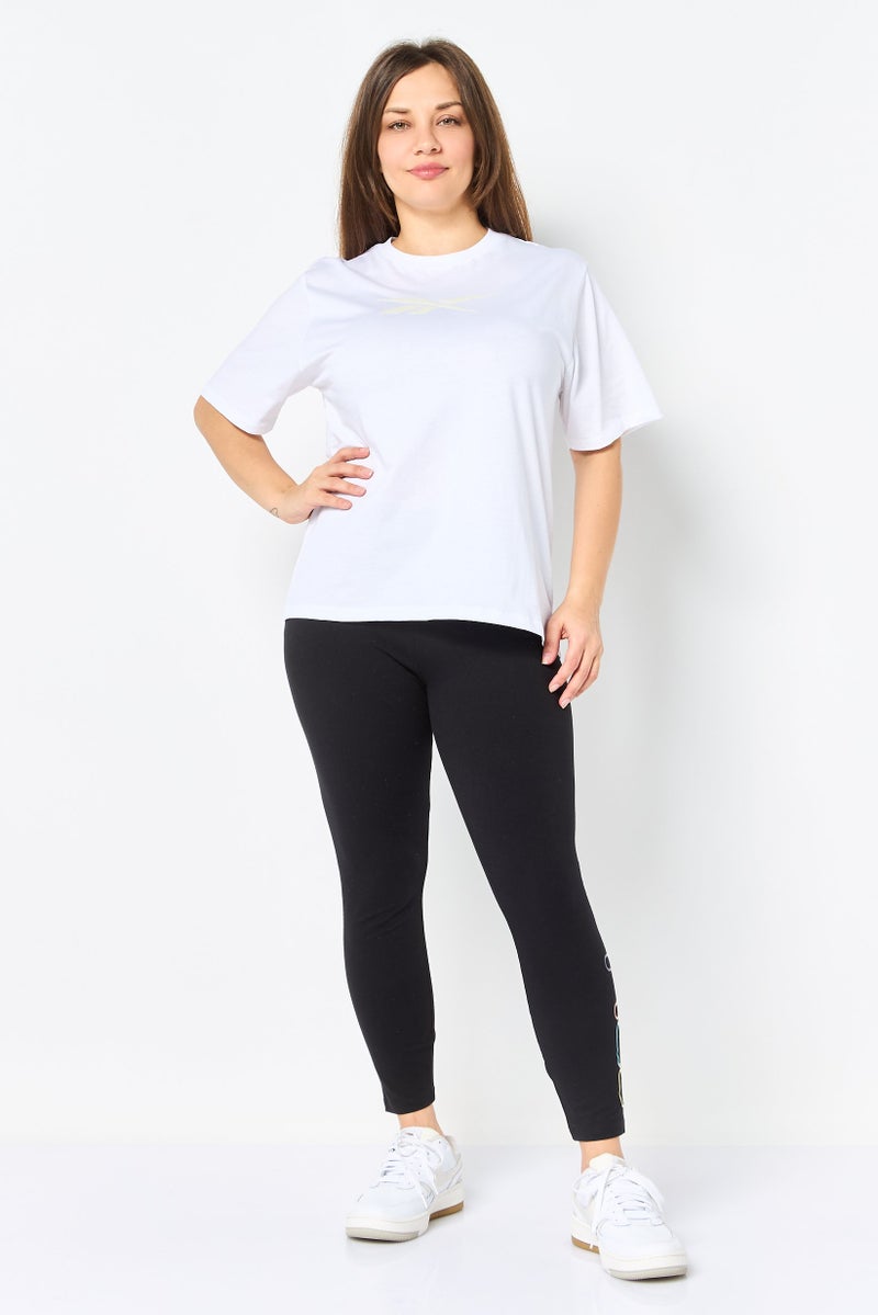 Reebok Women Sportswear Fit Short Sleeve Outdoor T-Shirt, White - Image 3