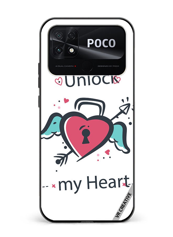 VR CREATIVE - Protective Case Cover For Xiaomi Poco C40 Unlock My Heart Design Multicolour - Image 1