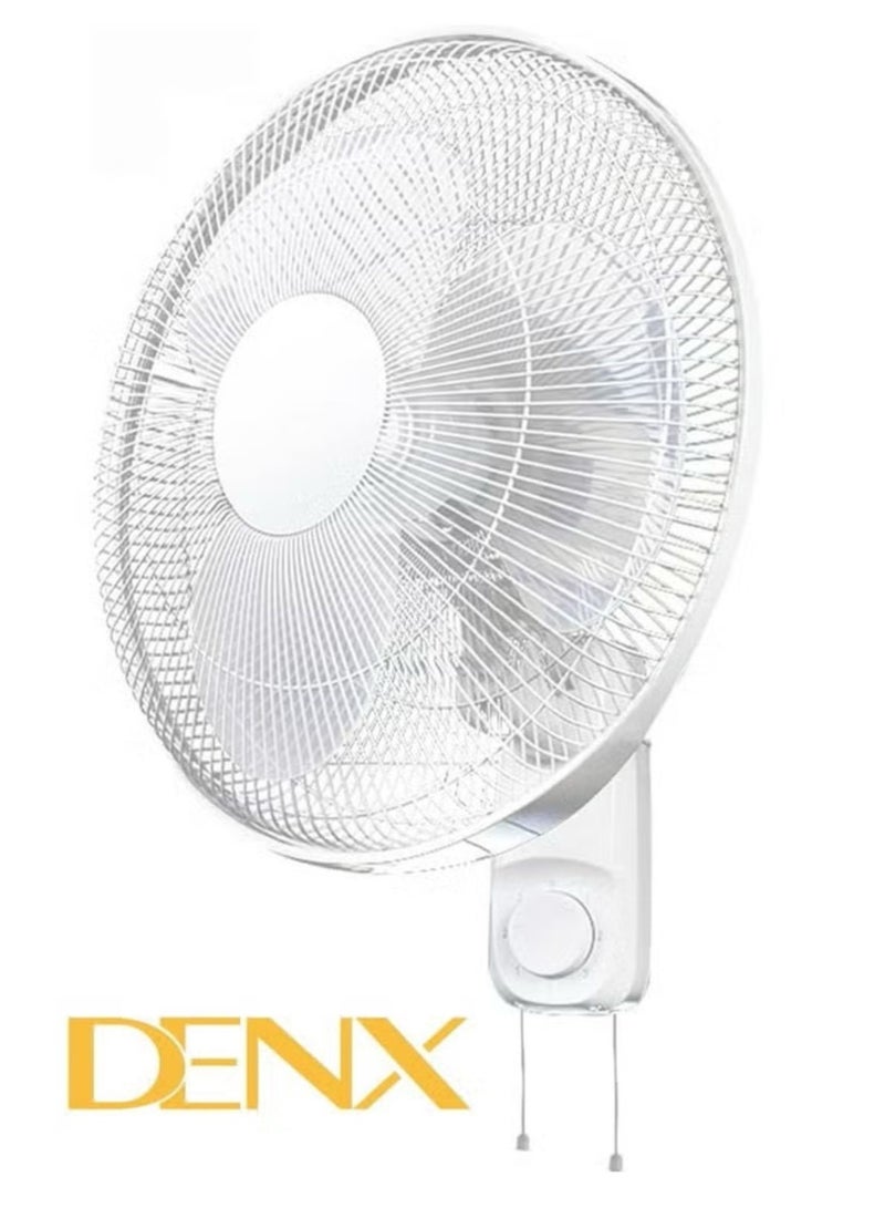 Denx 16 Inch Wall Fan High Performance Fan with 3 Speed ​​Controls  5 Leaf Blades and 2 Pull Cord Adjustable Tilt Angle and Efficient Cooling - Image 4
