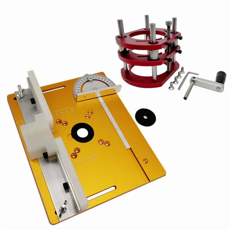 Golden Router Table Insert Plate: 51 Mm Lift Height Easy To Install Aluminum Router Plate - Corrosion-Resistant Cnc Machined Router Table Panel For Woodworking Workbenches Inverted Electric Milling Ma - Image 1