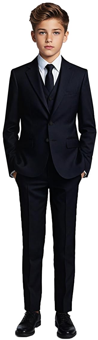 بدلة سوداء من بلاك إن بيانكو مع ربطة عنق للأولاد من جميع الأعمار XL 1824 شهر