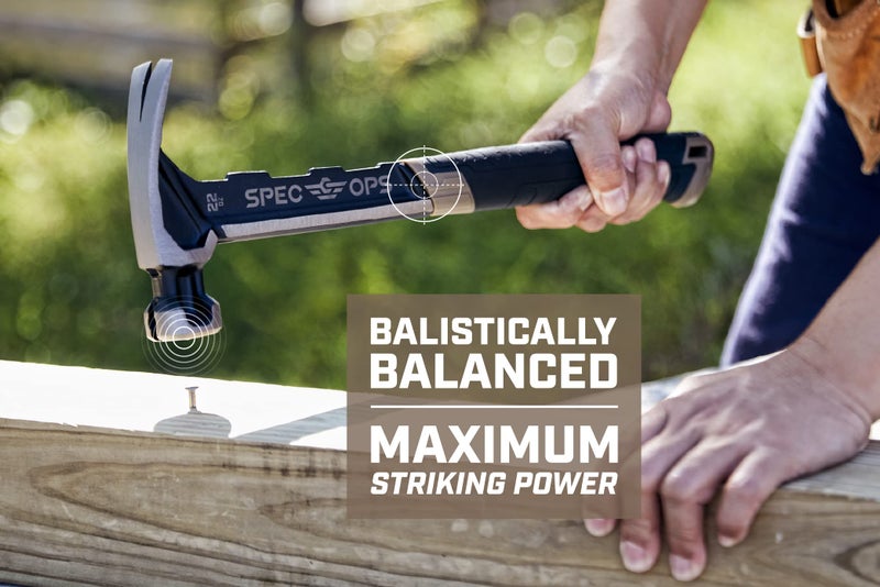 Spec-Ops Spec Ops Tools Framing Hammer, 22 oz, Rip Claw, Smooth Face, Shock-Absorbing Grip, 3% Donated to Veterans - Image 3