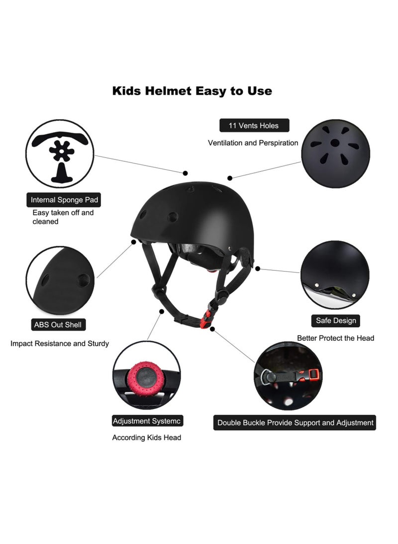 MIXDE Kids Bike Helmet Set，Adjustable Helmet for Ages 3-9 Kids Toddler Boys Girls Youth,Protective Gear with Elbow Knee Wrist Pads for Multi-Sports Skateboarding Bike Riding - Image 3