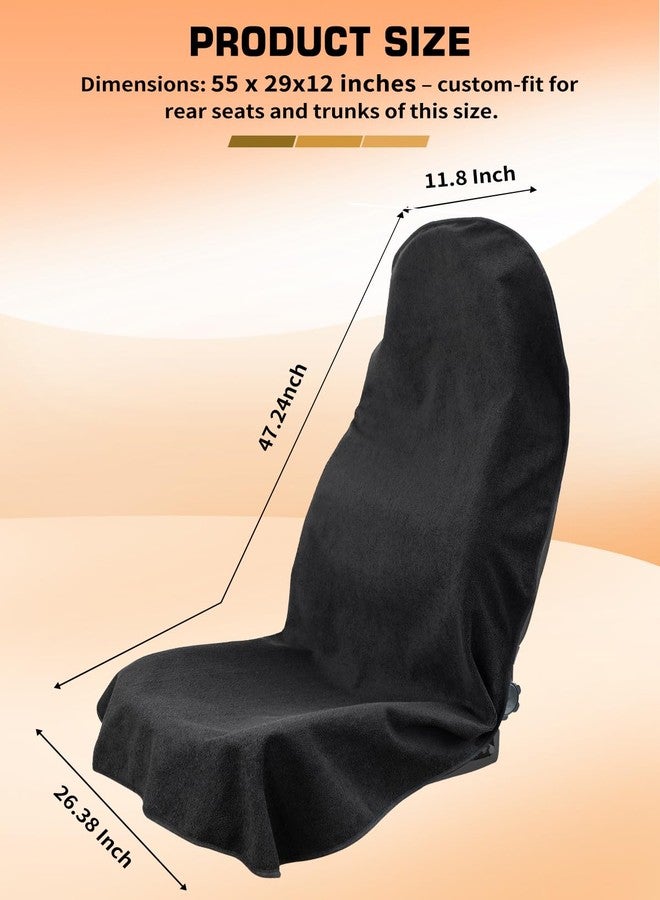 TESFEEL Universal Sweat Towel Car Seat Cover，Waterproof & Quick-Dry Protection for Front Bucket Seats，for Gym, Kids, Pets, Outdoor Sports, Travel - Non-Slip Fit for Cars, SUVs, Trucks (Black, 1 Pack - Image 5
