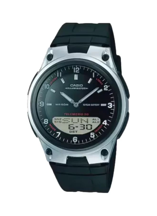 CASIO Men's Analog-Digital Display Watch With Black Resin Strap - AW-80-1A