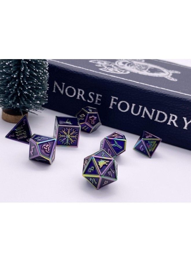 Norse Foundry - Set Of 7 Draugr Norse Series Full Metal Polyhedral Dice By Norse Foundry ; Rpg Math Games Dnd Pathfinder … - Image 1